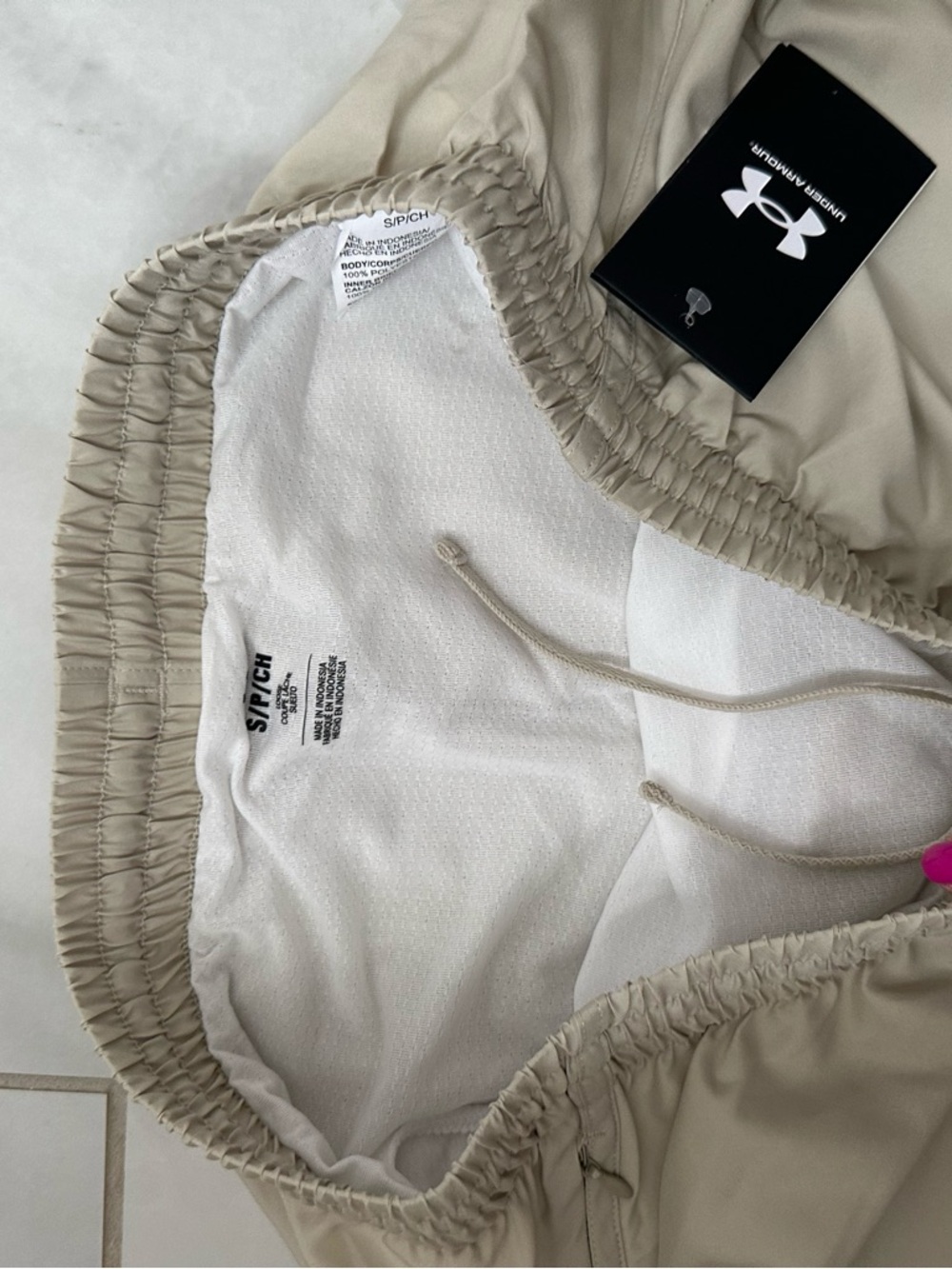 Under Armour Women's Athletic Shorts in Light Beige - Picture 6 of 7